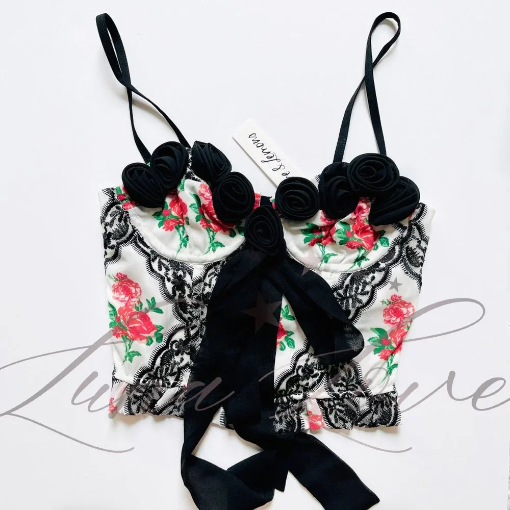 FOR LOVE & LEMONS Daje Bustier Crop Top NWT - Picture 4 of 10